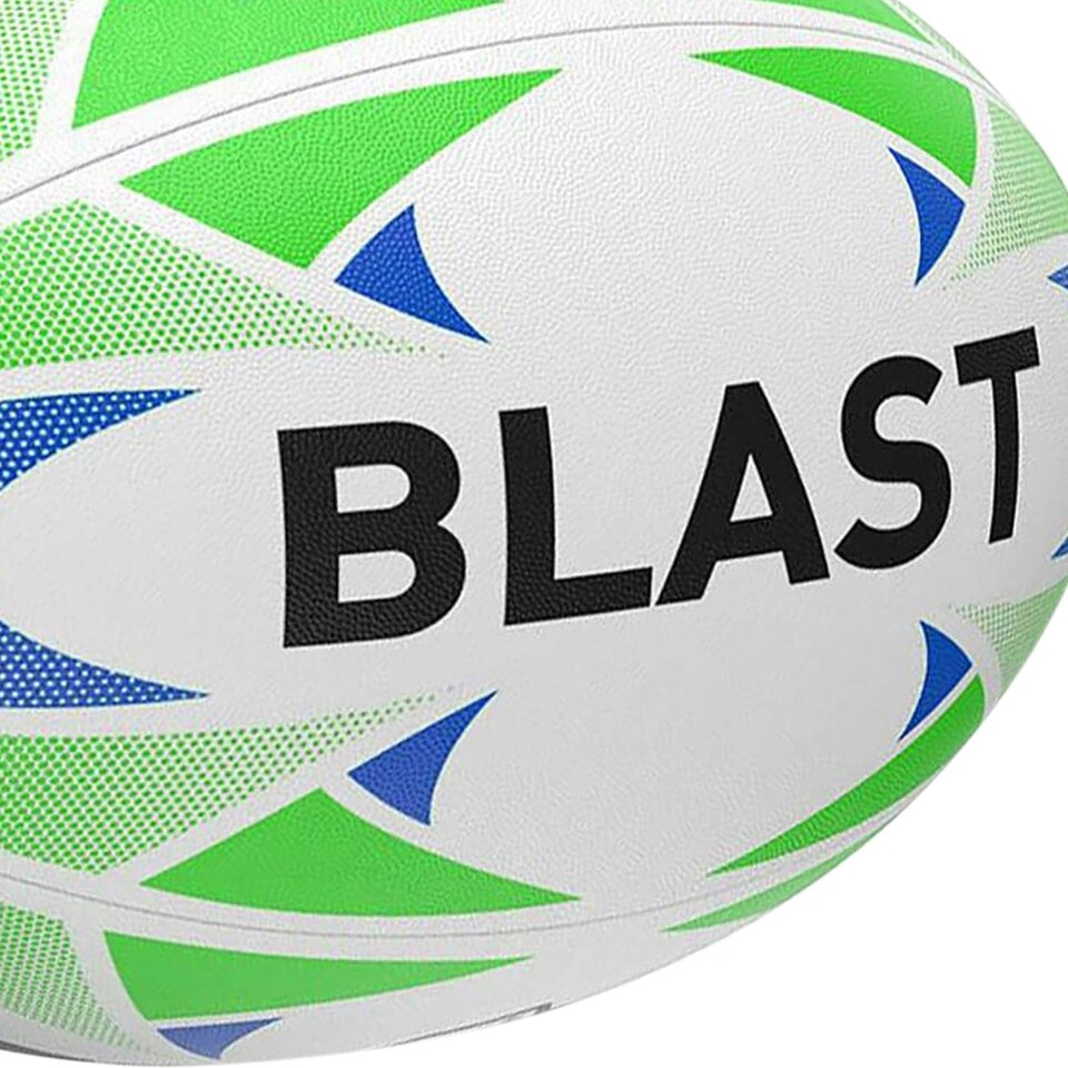image 1 of Rhino Blast Rugby Ball - White/Blue/Green - 5