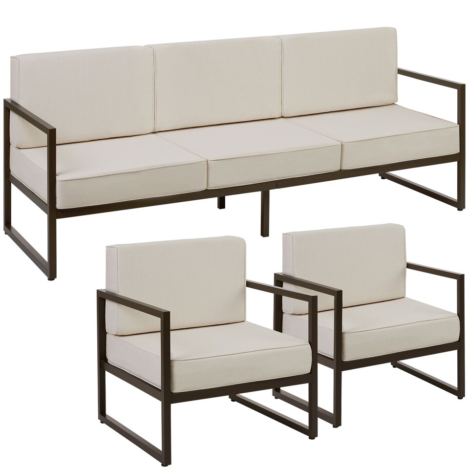 image 1 of Garden Furniture Comosa - for 5 people, XXL padding, 1 sofa, 2 armchairs