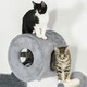 image 8 of PawHut 4PCs Wall Mounted Cat Furniture Set with Steps Scratching Post, Grey