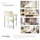 image 7 of Armchair Doe - durable fabric, black powder-coated legs, 120 kg load, 58 x 62 x 85 cm - Set of 6 White | Velvet Look Off-White