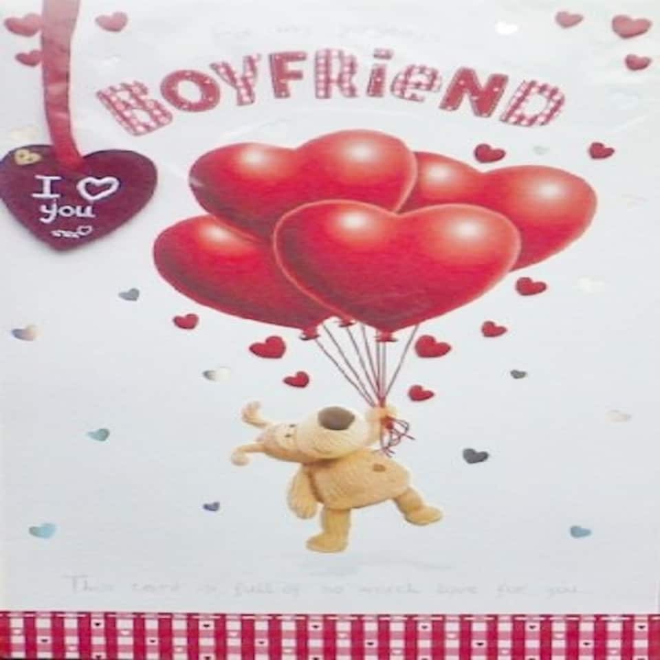 image 1 of For Boyfriend Boofle With Heart Balloons Design Valentine's Day Card