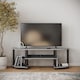 image 1 of URBNLIVING Wide TV Unit Stand S-Tube Entertainment Centre with Storage Shelf, Modern Living Room Cabinet | Grey | Grey | One Size | 1