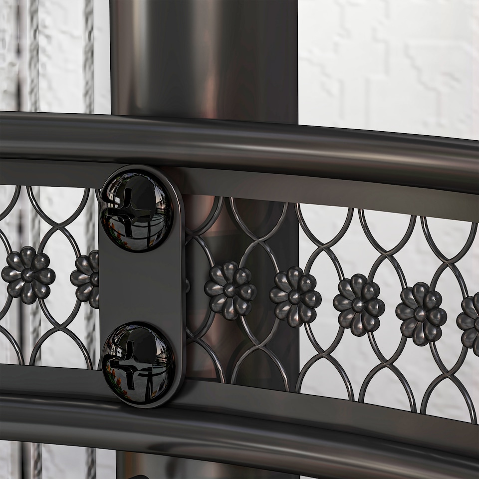 image 1 of Outsunny 4 Tiered Plant Pot Stand, Metal Plant Shelf for Living Room | Black | Black