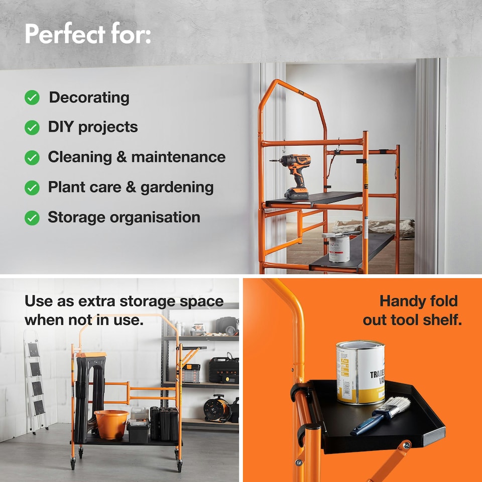 image 1 of VonHaus Mobile Work Platform with Wheels for Easy Transportation