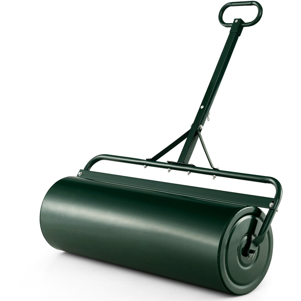 image 1 of COSTWAY Metal Lawn Roller Push/Tow-Behind Lawn Roller-Green