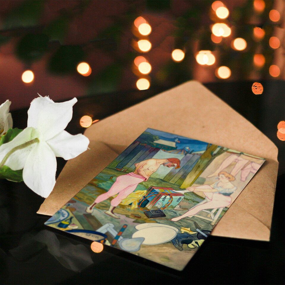 image 1 of Georges de Feure Art Card Corvi Circus Acrobat Performers