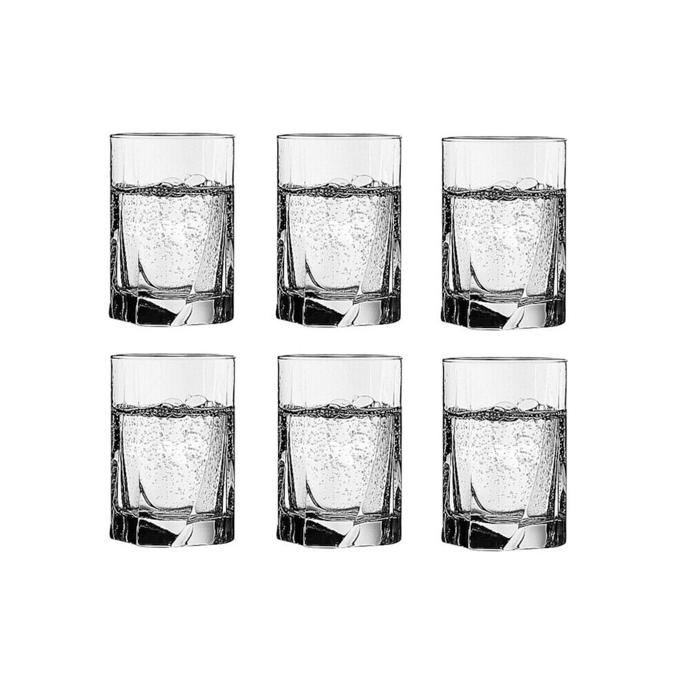 image 1 of 250ml Small Highball Tumbler Drinking Glasses, Ideal for Water, Whiskey, Juice, and Cocktails, Perfect for Home or Bar Use, Durable and Stylish Design, Clear Glass (Set of 6) | Clear | Water Glasses