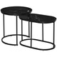 image 1 of HOMCOM 2 Pcs Modern Coffee Table with Faux Marble Side Accent Tables Black