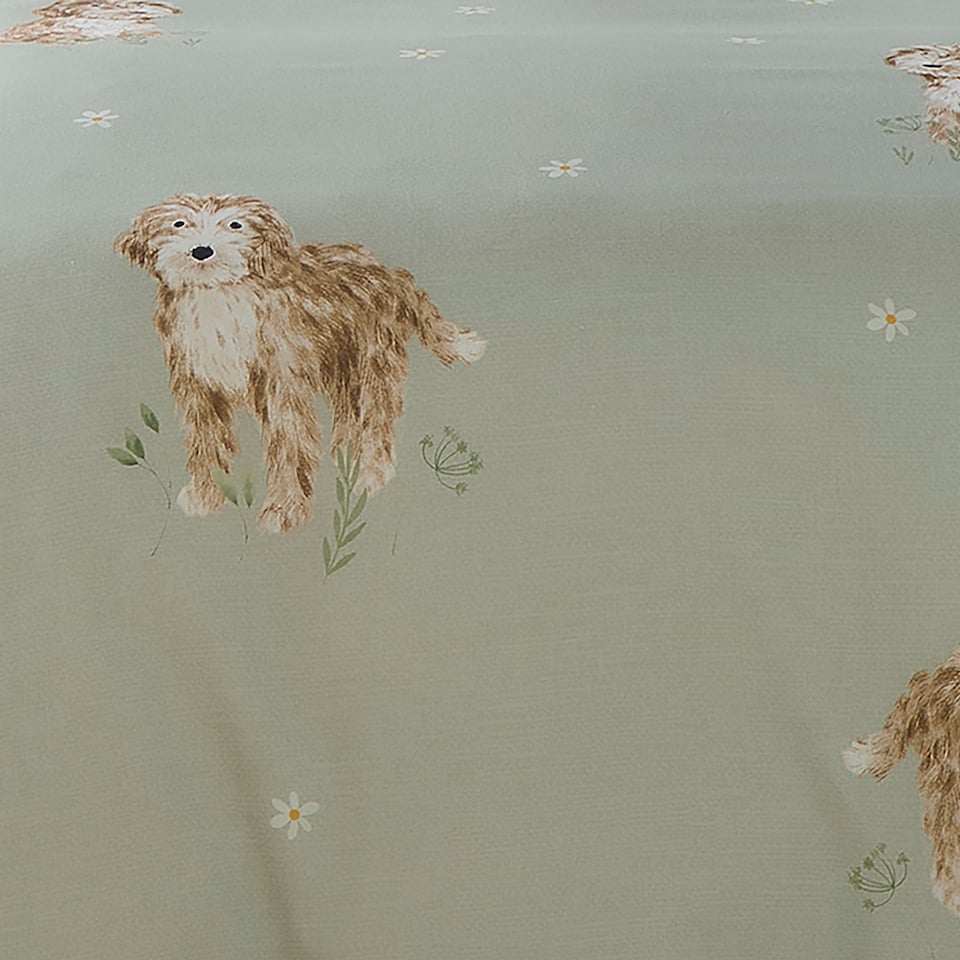 image 1 of Fusion Hattie The Cockapoo Duvet Cover Set Green