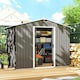 image 2 of Outsunny 8 x 6ft Garden Storage Shed w/ Double Sliding Door Outdoor Light Grey
