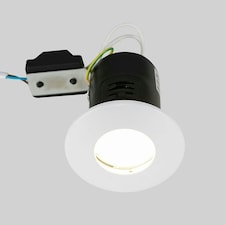 ValueLights Pack of 4 Fire Rated Bathroom/Shower IP65 White Domed Ceiling Downlights Complete with 5w LED Bulbs 6500K Cool White