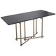 image 1 of Interiors by Premier Dark Wood Top Sleek Dining Table, Rectangle Dining Room Table with Geometric Design, 6 People Space Black