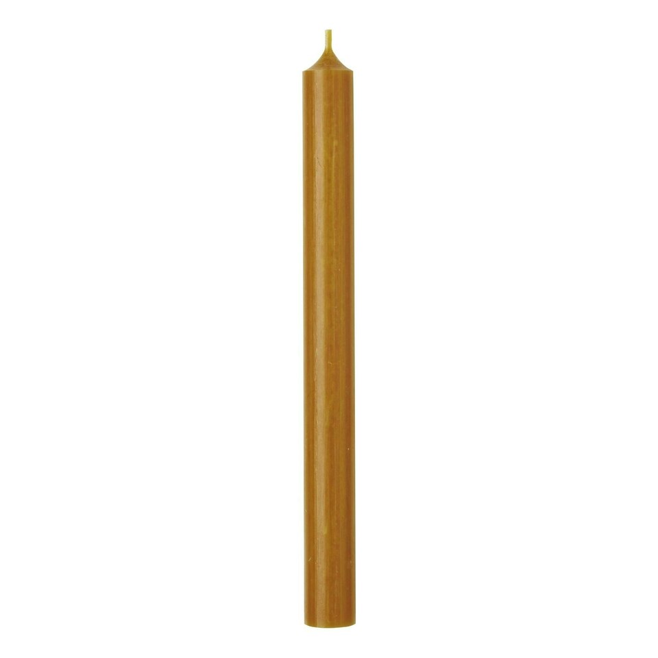 IHR Dinner Candle Tall Solid Coloured Unscented 25cm Honey