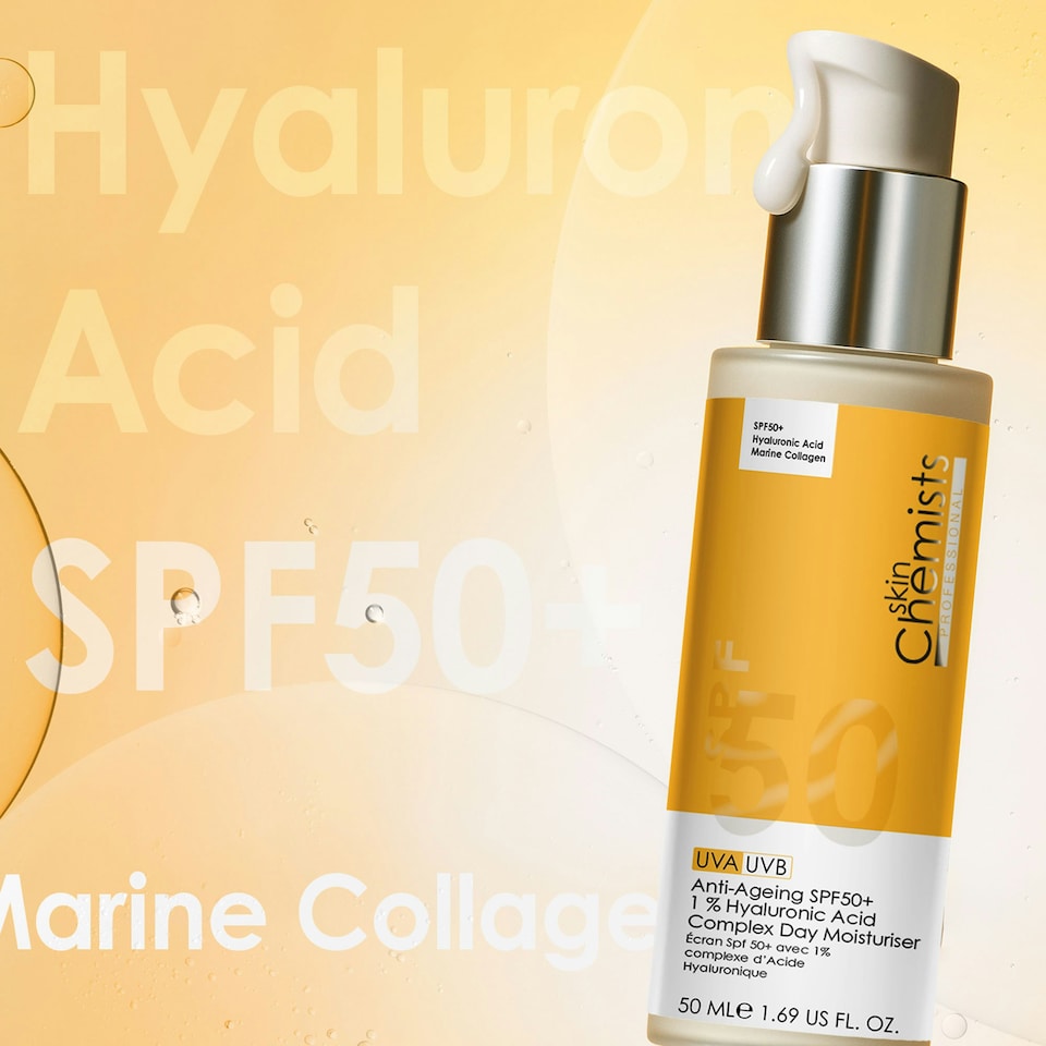 image 1 of skinChemists Anti-Ageing SPF 50 1% Hyaluronic Acid Day Moisturiser 50ml