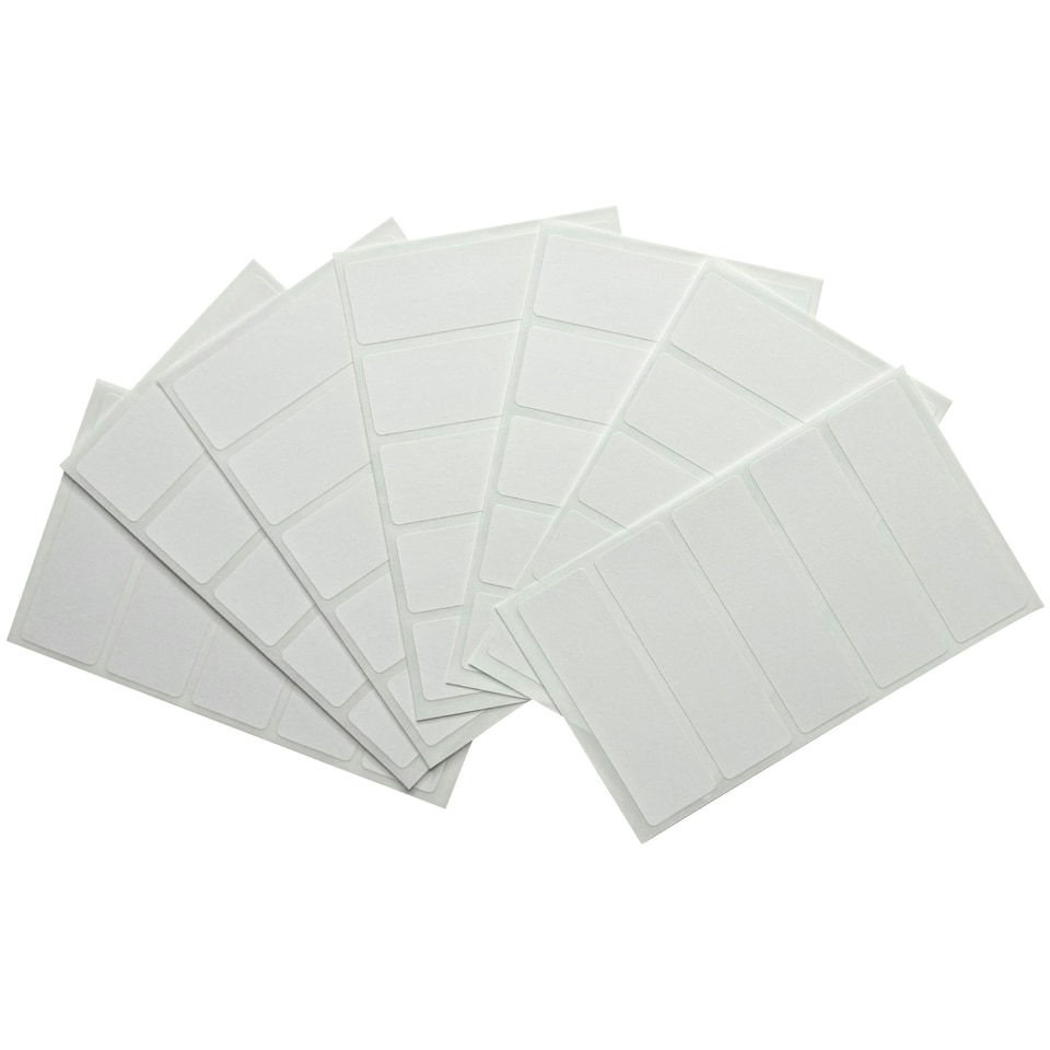 image 1 of Pack of 35 White 19x63mm Rectangular Labels - Adhesive Stickers