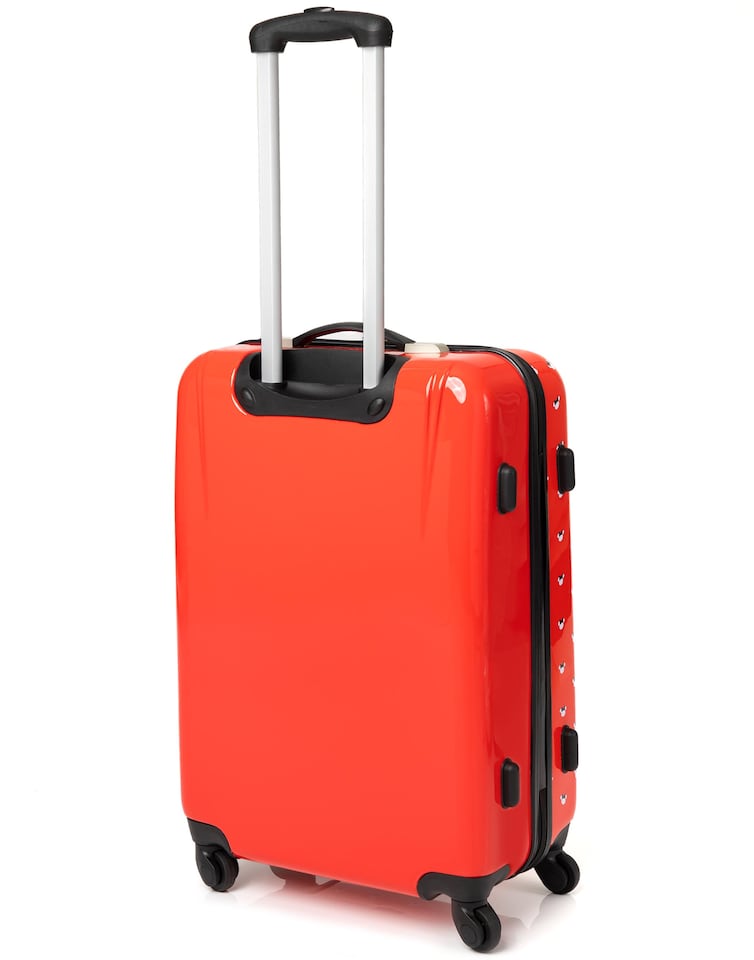 image 1 of Disney Minnie Mouse Suitcase For All Ages | Red Small, Medium Or Large Options Luggage Bag with Extendable Handle | Hard Cover Carry On Trolley Cabin Case | Fun Travel Accessory Gift for Kids and Adults