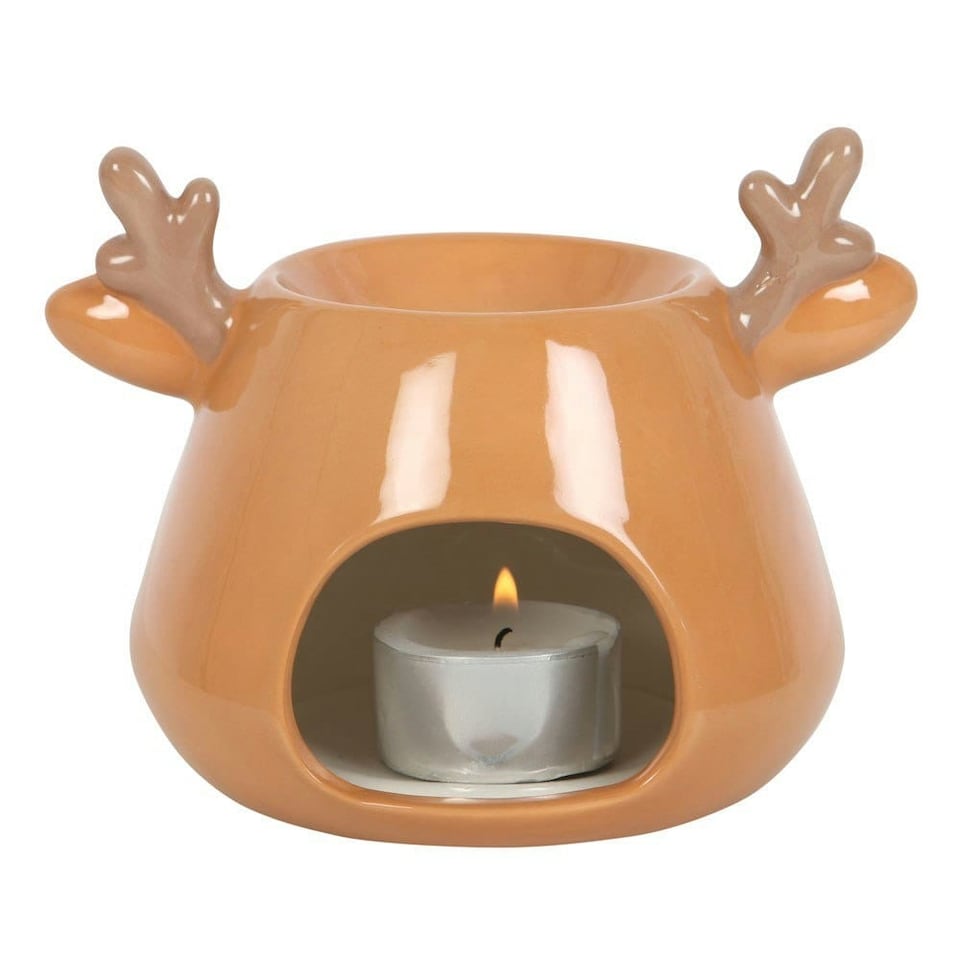 image 1 of Something Different Reindeer Oil Burner - Brown/Red - One Size
