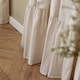 image 4 of Wylder Birdie Stripe Fully Lined Ruffle Pencil Pleat Curtain Pair Natural (W) 117cm x (D) 137cm | Cream | Natural | 1