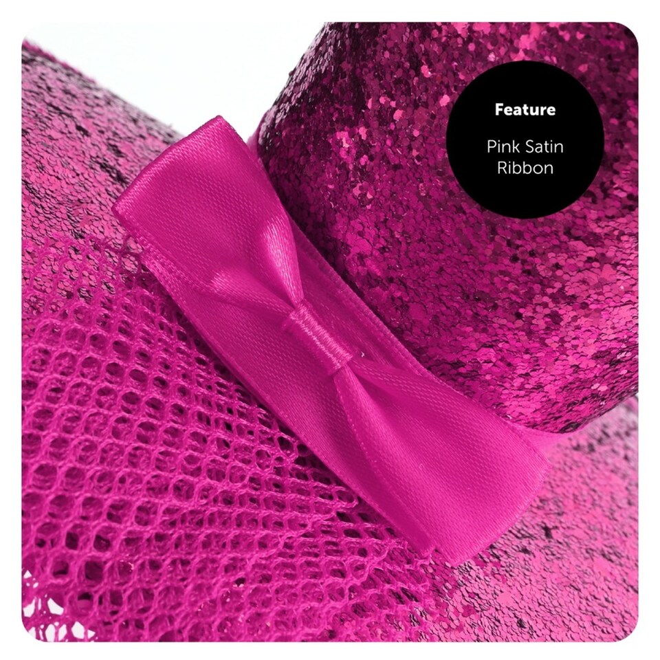 image 1 of Mini Pink Glitter Fascinator Top Hat | Pink | 3