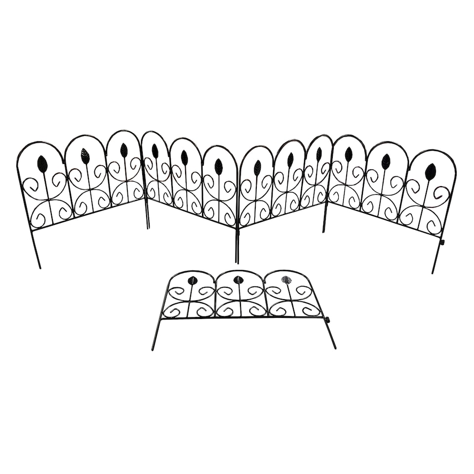 image 1 of Leaf Design Metal Garden Lawn Edging (45cm x 41cm) - 5 Panels