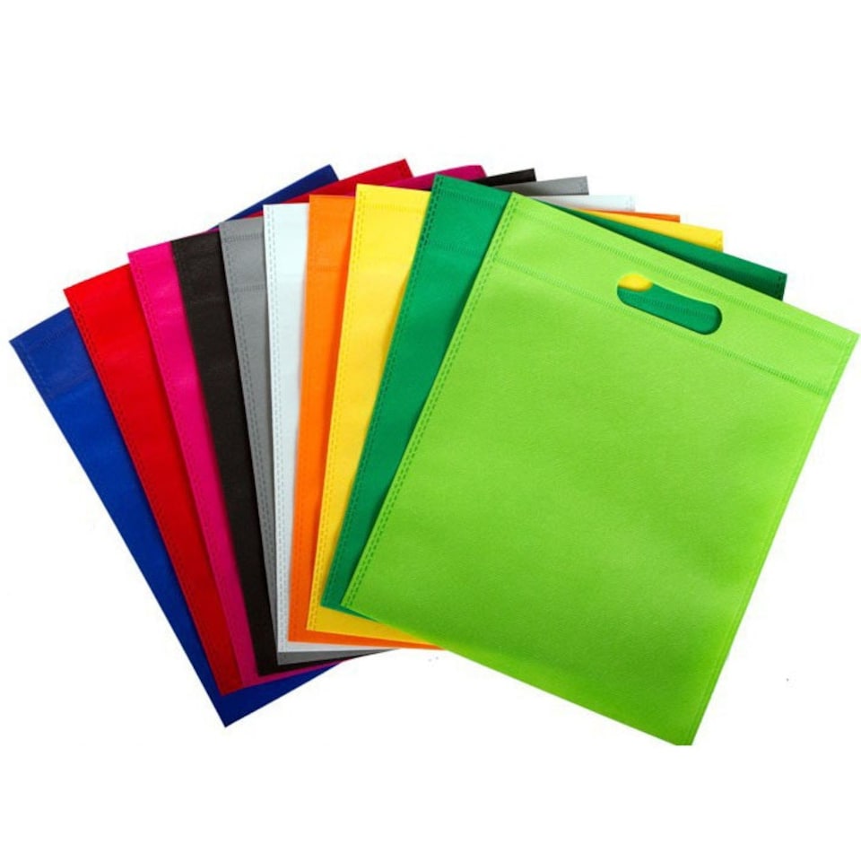 50 x Neon Green Coloured 45x35cm Non Woven bags with Carry Handles | Multi