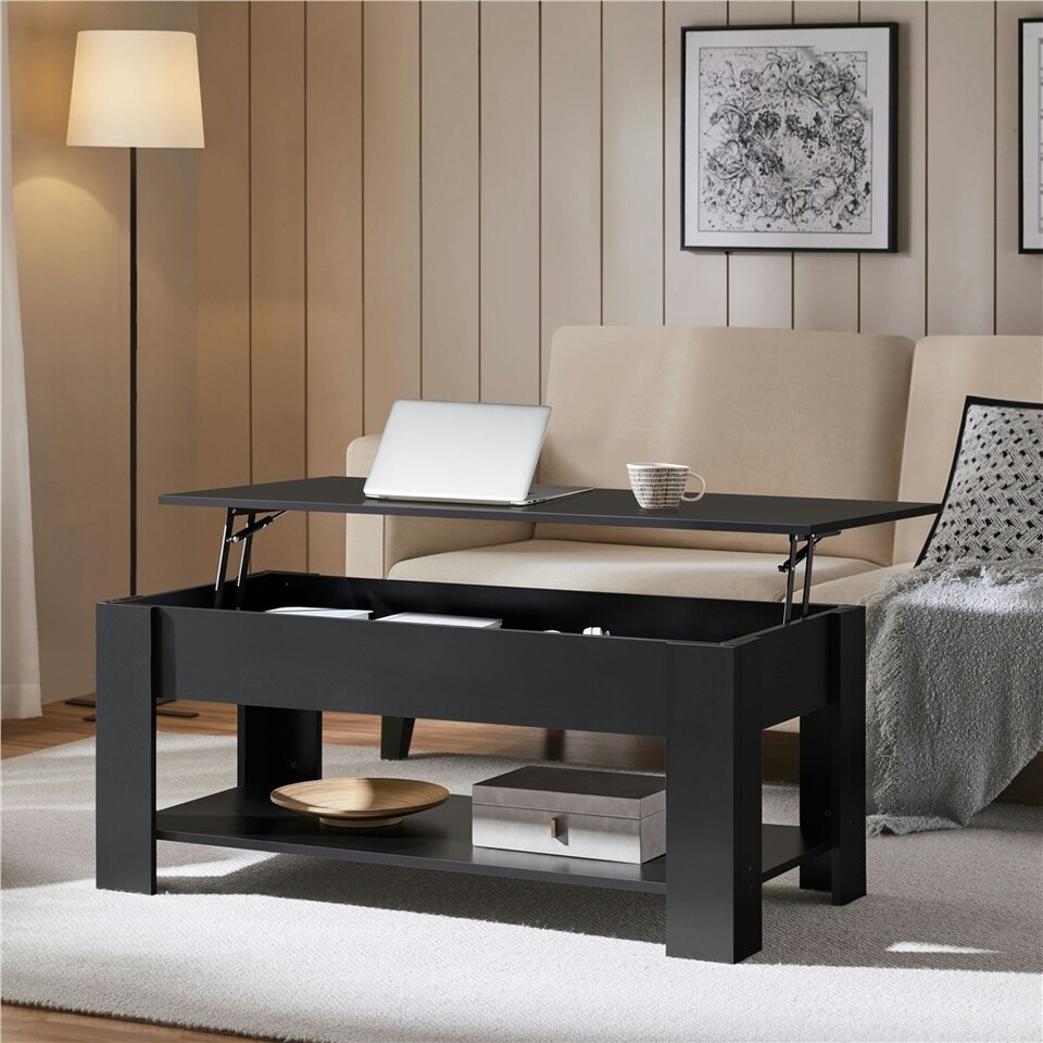 image 1 of Yaheetech Lift Top Coffee Table with Storage Shelf