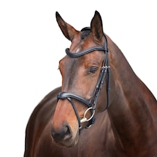 Velociti Lusso Elite Leather Horse Flash Bridle - Black - Full