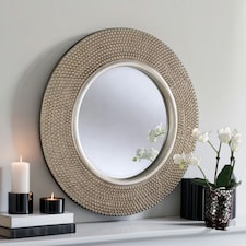 Yearn Round Bobble Mirror Silver Silver