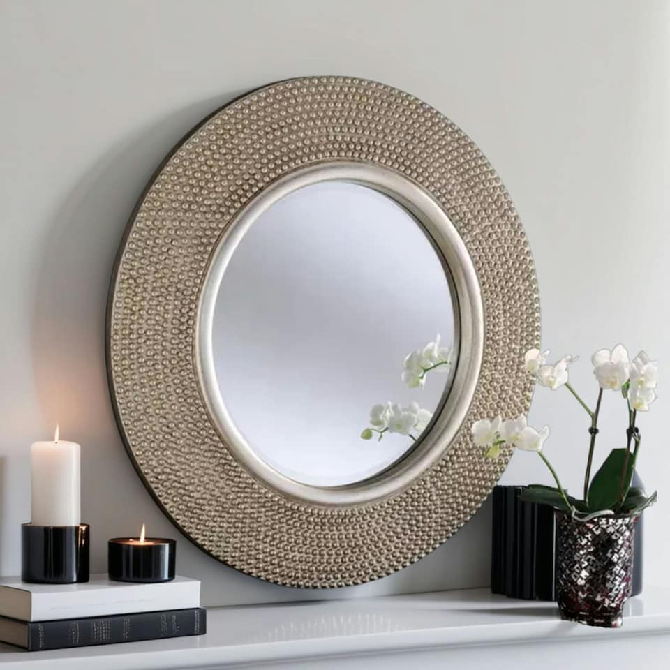 image 1 of Yearn Round Bobble Mirror Silver Silver