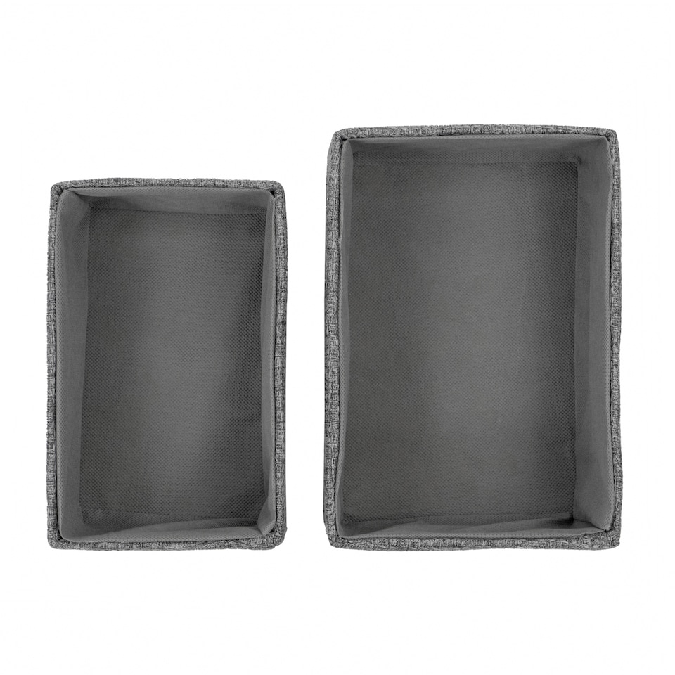 image 1 of JVL Chroma Set of 2 Rectangular Storage Baskets, Home Tidy Solution, Grey