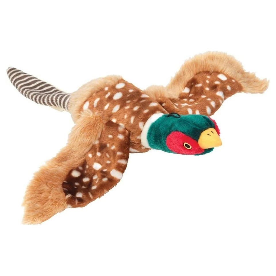 image 1 of House Of Paws Pheasant Christmas Plush Dog Toy - Brown/Green/Pink - One Size