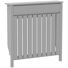HOMCOM Radiator Cover with Drawer and Vertical Slats Grey