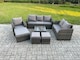 image 2 of Fimous Rattan Garden Furniture 7 Piece Patio Set With Table Sofa Square Coffee Table Reclining Chair Love seat sofa Side 3 Seater Sofa 3 Footstools