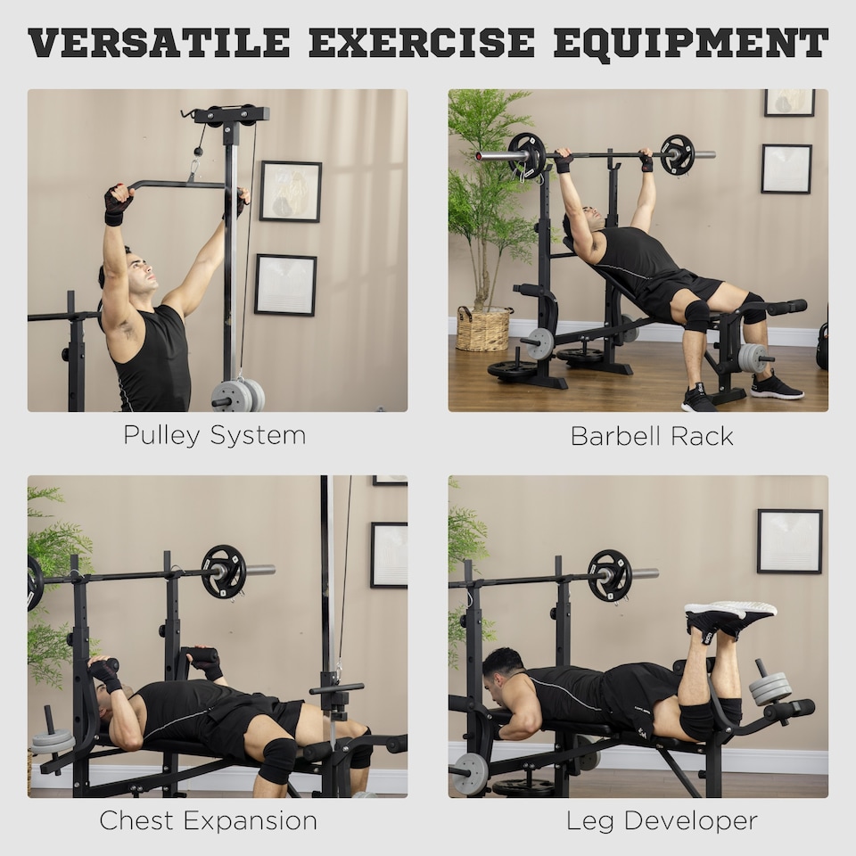 image 1 of HOMCOM Adjustable Weight Bench Multifunction Full Body Workout Bench