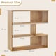 image 2 of COSTWAY 3-tier Bookshelf Concave Open Back Bookcase Brown