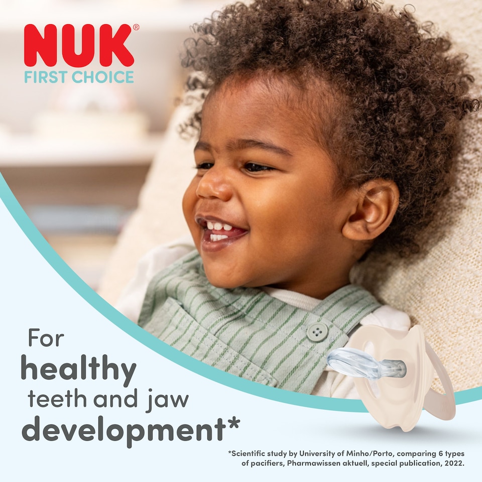 image 1 of NUK First Choice Glow in the Dark Night Soother 0-6m 2 Pack