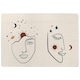 image 1 of Line art Illustration with Mystical and Celestial elements like stars, moon, sun and planets (Rug) Cream | M