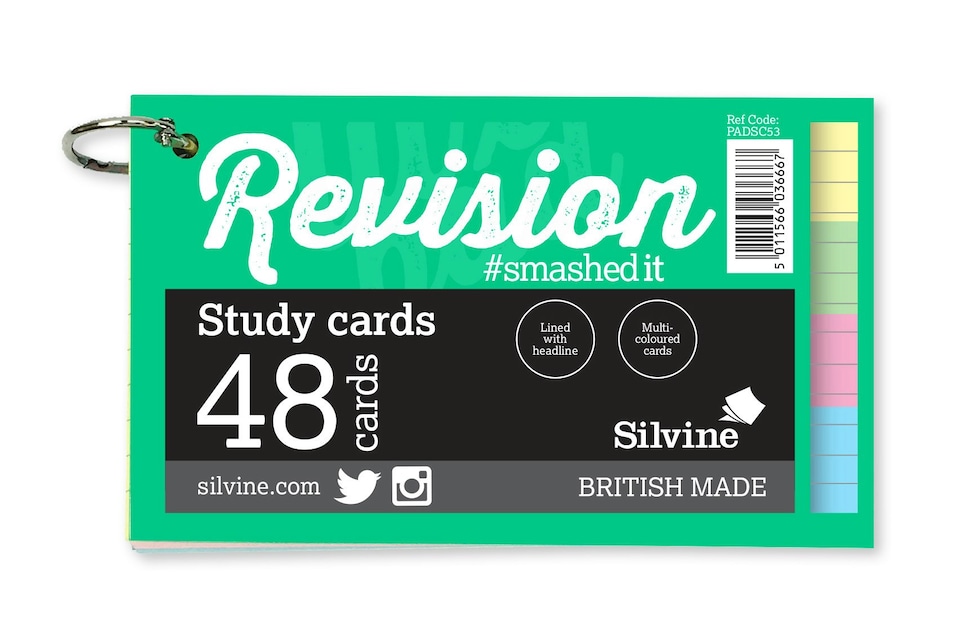 image 1 of 48 Assorted Colour 5x3" Revision Cards on Binding Ring