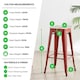 image 5 of Furniturebox 2x Colton 'Tolix' Style Black Metal Bar Stools