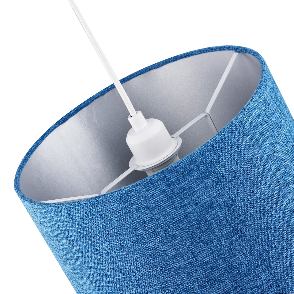 image 1 of Contemporary and Sleek 12 Inch Midnight Blue Linen Drum Lamp Shade 60w Maximum | Blue