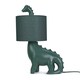 image 1 of ValueLights Kids Green Dinosaur Bedside Table Lamp with Drum Fabric Shade - Including Bulb | Green