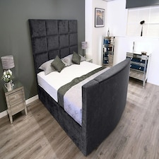 Lurvi Plush Steel King TV Bed Frame - Steel