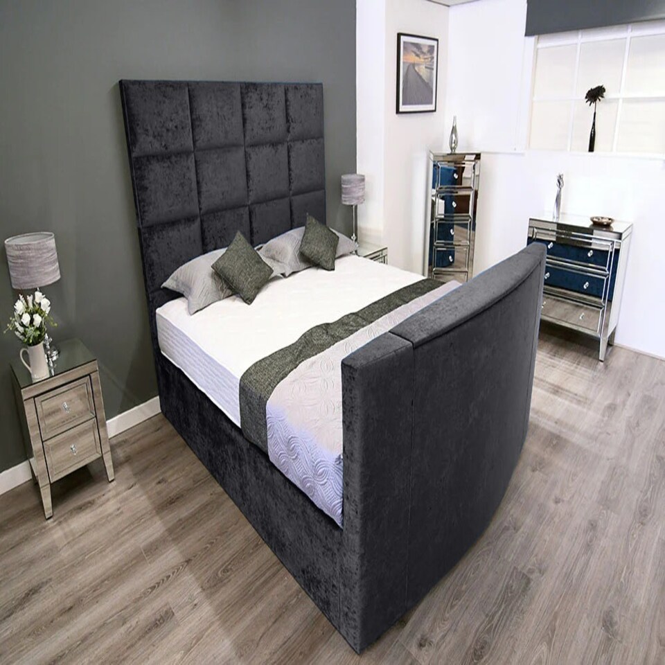 Lurvi Plush Steel King TV Bed Frame - Steel