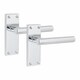 image 2 of Golden Grace 5 Pairs Victorian Straight T-Bar Door Handles Latch in Silver Polished Chrome - 120mm x 40mm Backplate Chrome