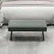 image 8 of HOMCOM End of Bed Bench w/ Thick Padding and Steel Legs for Entryway, Green