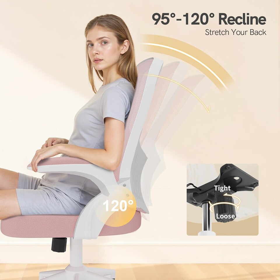 image 1 of Rattantree Ergonomic Office Desk Chair Mid-Back Mesh Computer Chair