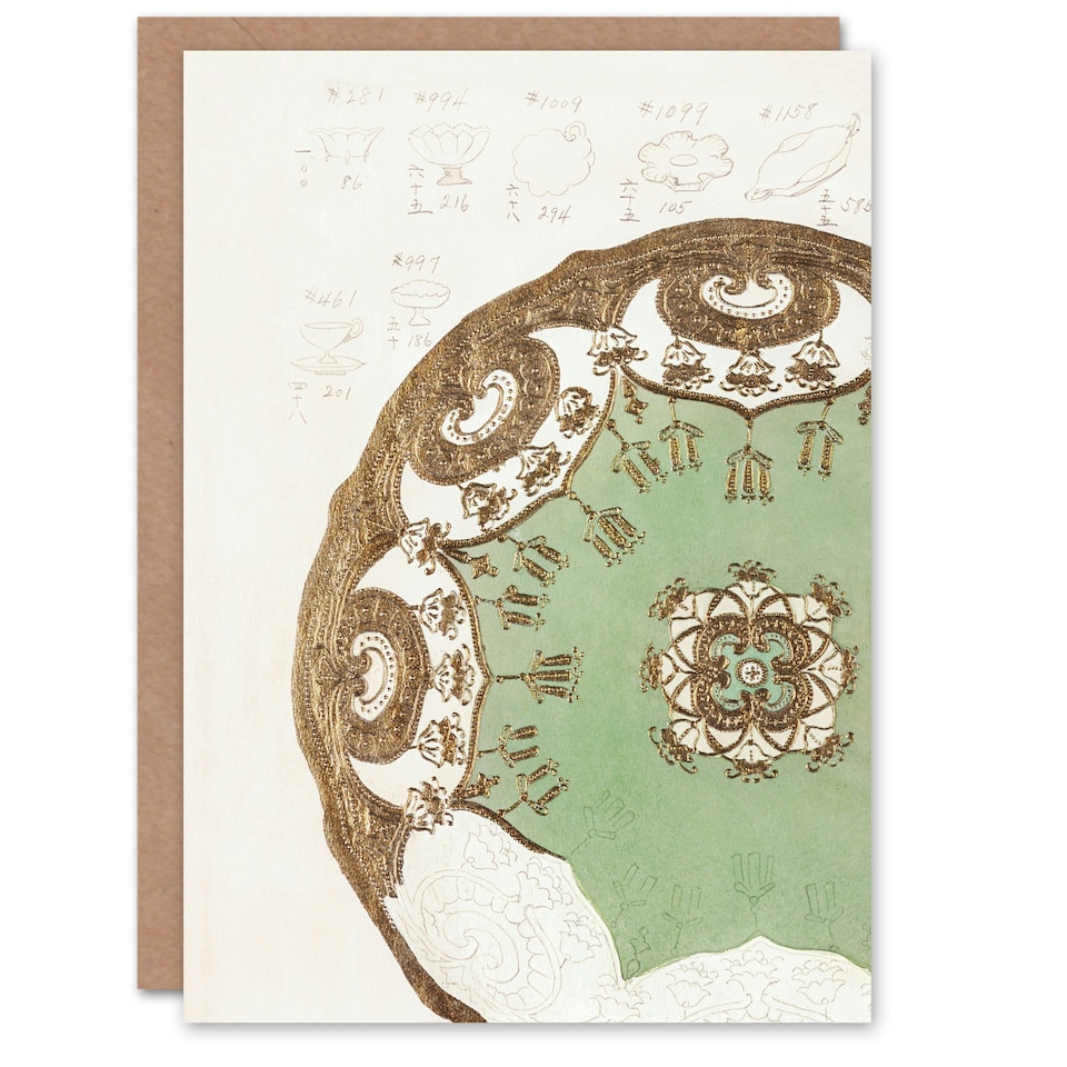 image 1 of Noritake Factory Art Card Vintage Japanese Design For Plate