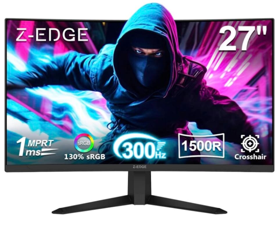 image 1 of Z-Edge 27 Inch 300Hz(DP) 240Hz(HDMI) Curved Gaming Monitor 1ms MPRT Full HD LED Monitor, 16:9 VA Panel, FreeSync, HDR10, HDMI 2.0 & DisplayPort 1.4, VESA Mountable | Black | 1