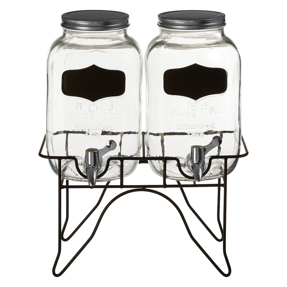 image 1 of Grocer Set of 2 Drink Dispensers with Stand