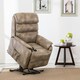 image 8 of Buckingham Single Motor Electric Rise Recliner Bonded Leather Chair (Stone)